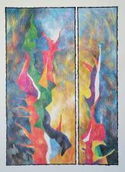 Cím nélkül, 1989, színes ceruza, tus, papír méret: 50 x 70 cm