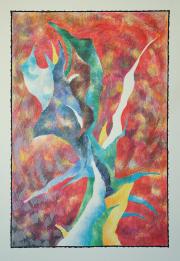 Cím nélkül, 1989, színes ceruza, tus, papír méret: 50 x 70 cm