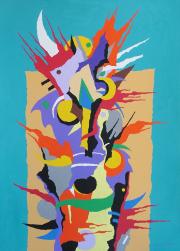 Cím nélkül, 1991, tempera, karton, 50 x 70 cm