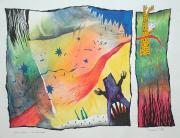 Banális történet, 1989, vegyes technika, papír méret: 61 x 43 cm