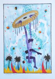 Metafizikus utazás 1, 1990, vegyes technika, papír méret: 46 x 64 cm