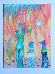 Cím nélkül, 1990, vegyes technika, papír méret: 46 x 64 cm