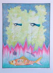 Cím nélkül, 1992, vegyes technika, papír méret: 46 x 64 cm