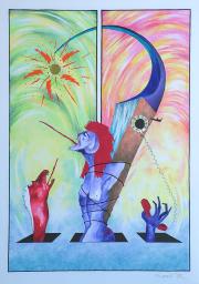 Cím nélkül, 1992, vegyes technika, papír méret: 46 x 64 cm