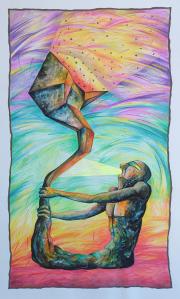 Cím és szignó nélkül, 1992, vegyes technika, papír méret: 46 x 64 cm