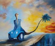 Utazó, 1998, olaj, farost, 60 x 50 cm