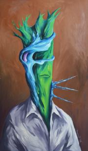 Portré 12, 1996, olaj, farost, 60 x 100 cm