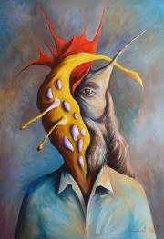 Portré 14, 1996, olaj, farost, 70 x 100 cm