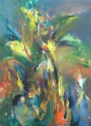 Cím nélkül, olaj, karton, 28 x 38 cm