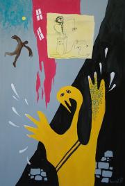 Bürokrácia, 1987, vegyes technika (gouache, tus, papír), 50 x 70 cm