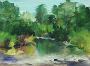 Táj tanulmány 1. (Hernádpart Vizsolynál), 1986, 1986, olaj, karton, 38 x 28 cm