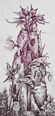 Ametiszt ház, 2024, 6.6x14 cm