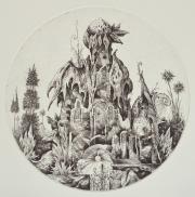 Szamócaház, 2018, kör lemez, d=20cm