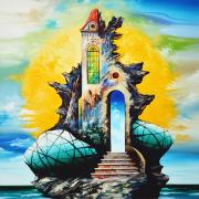 Héliosz szigetei (Smaragdsziget), 2002, olaj, farost, 60 x 60 cm