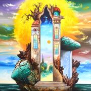 Smaragdsziget 2, 2002, olaj, farost, 60 x 60 cm