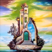 Heszperidák szigete 1, 2003, olaj, farost, 60 x 60 cm