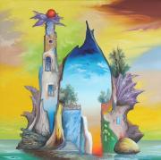 Smaragd-tenger szigetei 2. (Átjáró a Fénytérbe), 2007, olaj, vászon, 60 x 60 cm