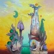 Gyöngyfák szigete, 2009, olaj, farost, 60 x 60 cm