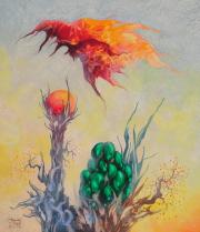 Kristályvirágok 1, 2014, olaj, farost, 35x40 cm