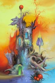 Kristályvirágok földje 1, 2010, olaj, farost, 40 x 60 cm