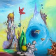 Kristályvirágok földje (a tenger kapuja), 2011, olaj, vászon, 100 x 100 cm