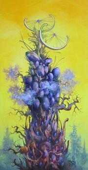 Kristálycsapdafa, 2012, olaj, farost, 20 x 40 cm