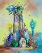 Helioland (erdei ház 2), 2013, olaj, farost, 40x50 cm