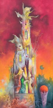 Helioland (fényvihar), 2014, olaj, farost, 30x60 cm