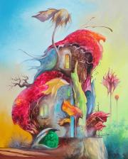 Erdei ház 3, 2014, olaj, farost, 40x50 cm