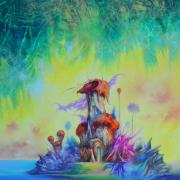 Smaragd vihar, 2015, olaj, vászon, 70x70 cm