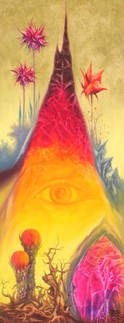 Kristálytudat, 2015, olaj, vászon, 40x100 cm