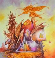 Szamócaházak völgye 6, 2021, olaj, farost, 38x40 cm