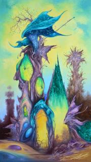 Smaragdkapu, 2021, olaj, vászon, 40x70 cm