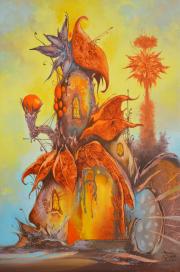 Borostyán-völgy 3, 2021, olaj, farost, 30x45 cm