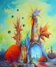 A rubinkristály háza 3, 2021, olaj, vászon, 60x70 cm