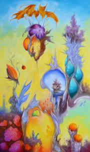 Látogató érkezik, 2022, olaj, vászon, 60x100 cm