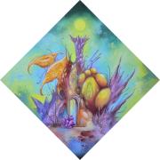 Borostyánház 8, 2022, olaj, vászon, 30x30 cm