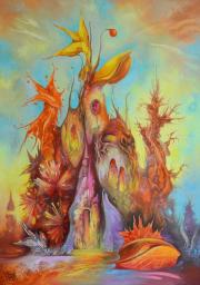 Sárkányfák földje 1., olaj, vászon, 50x70 cm