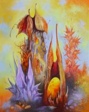 Borostyánház 13., olaj, vászon, 40x50 cm