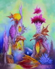 Helioland házai,  olaj, vászon, 40x50 cm