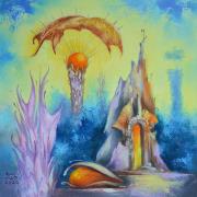 Erdei kapu,  olaj, farost, 30x30 cm