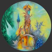 Smaragdvölgy 10., olaj, vászon, kör, d=60 cm