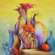 Vörös kövek völgye 2, 2016, olaj, farost, 50x50 cm