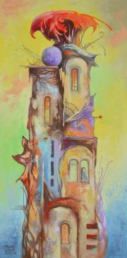 Ház 1, 2016, olaj, farost, 25x50 cm