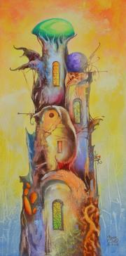 Ház 2, 2016, olaj, farost, 25x50 cm