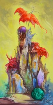 Jádehegyi ház 2, 2016, olaj, farost, 30x60 cm