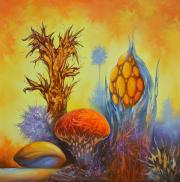 Napkőhegyi erdő 1, 2017, olaj, farost, 60x60 cm