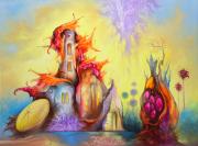 A bíbor kristályvirág háza, 2017, olaj, vászon, 80x60 cm