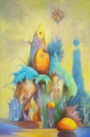 A hajnal háza, 2017, olaj, vászon, 60x90 cm