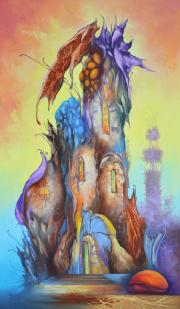 Vörös kövek völgye 14, 2018, olaj, farost, 35x60 cm